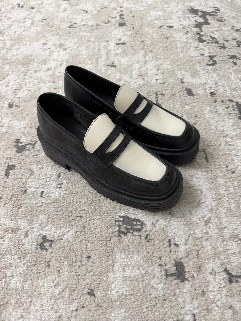 Svegan Mask Vegan Penny Loafers Size 39 - White/Black